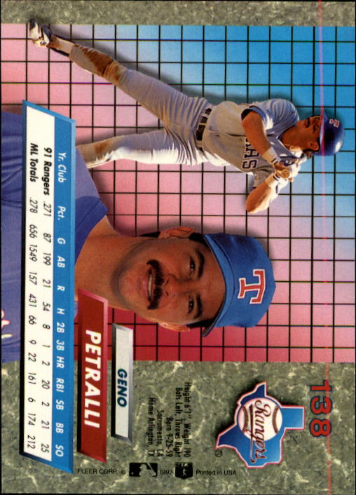 1992 Ultra (Fleer) Baseball "Main Set" Cards #1 to #200 - Picture 277 of 401
