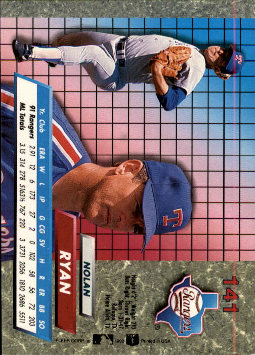 1992 Ultra (Fleer) Baseball "Main Set" Cards #1 to #200 - Picture 283 of 401