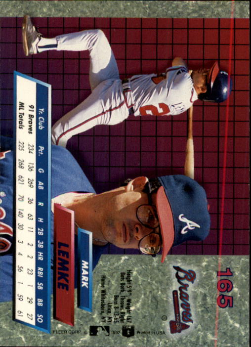 1992 Ultra (Fleer) Baseball "Main Set" Cards #1 to #200 - Picture 331 of 401