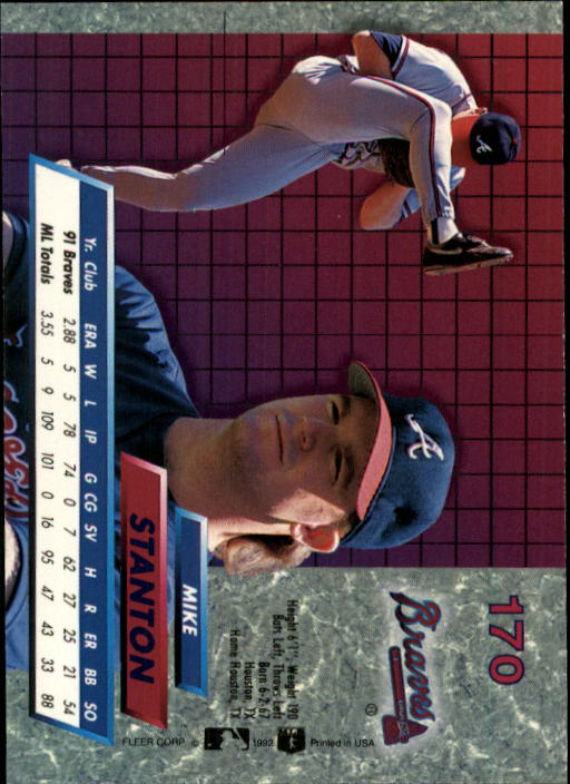 1992 Ultra #170 Mike Stanton back image