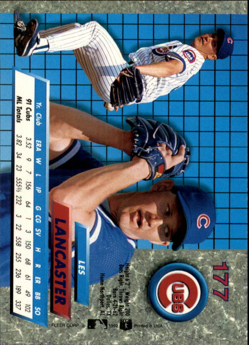 1992 Ultra (Fleer) Baseball "Main Set" Cards #1 to #200 - Picture 355 of 401