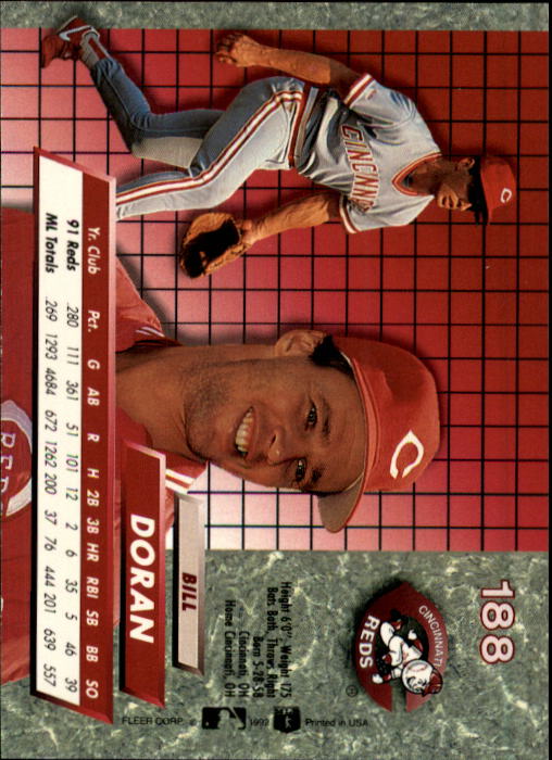 1992 Ultra (Fleer) Baseball "Main Set" Cards #1 to #200 - Picture 377 of 401