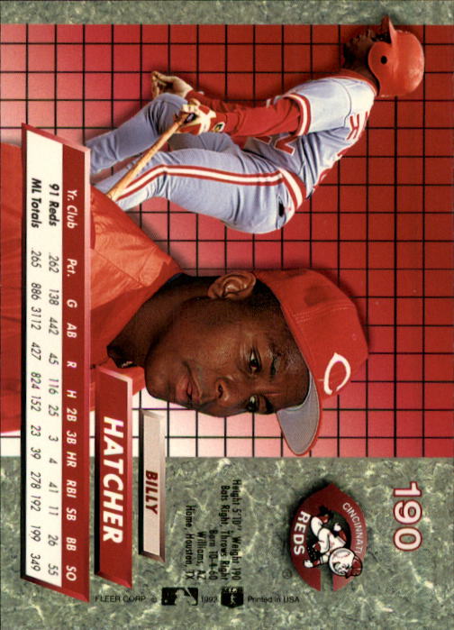 1992 Ultra (Fleer) Baseball "Main Set" Cards #1 to #200 - Picture 381 of 401
