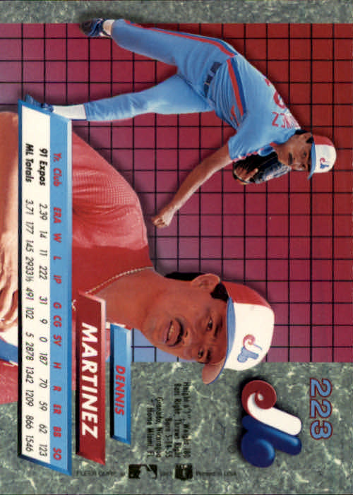 1992 Ultra #223 Dennis Martinez back image