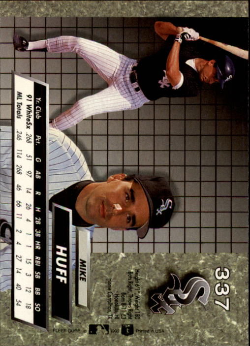 1992 Ultra #337 Mike Huff back image
