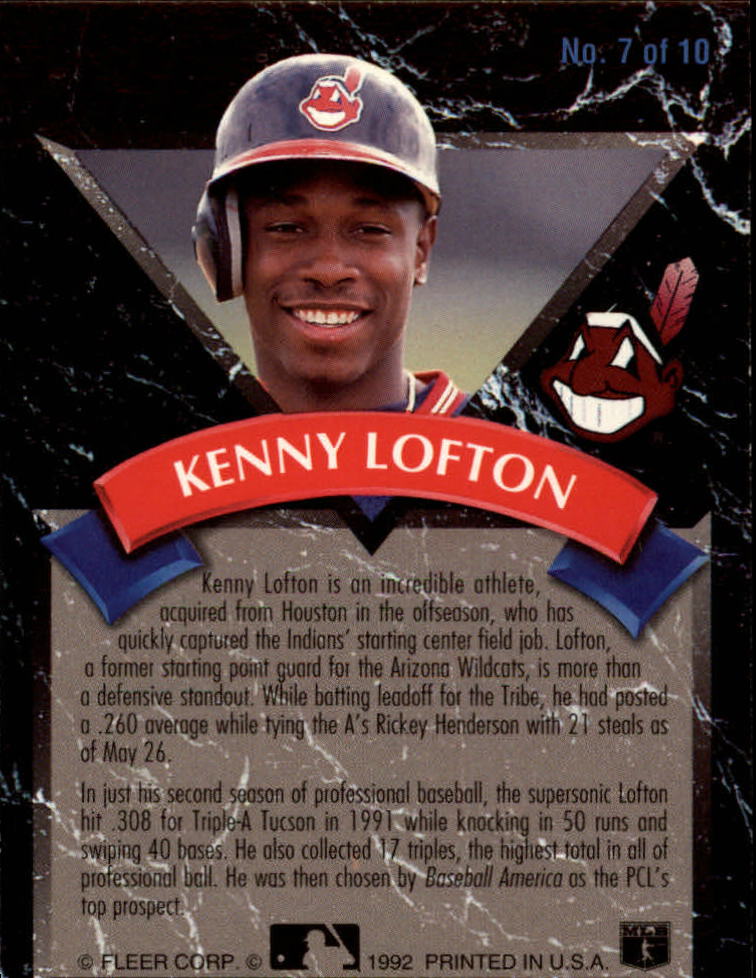 1992 Ultra All-Rookies #7 Kenny Lofton back image