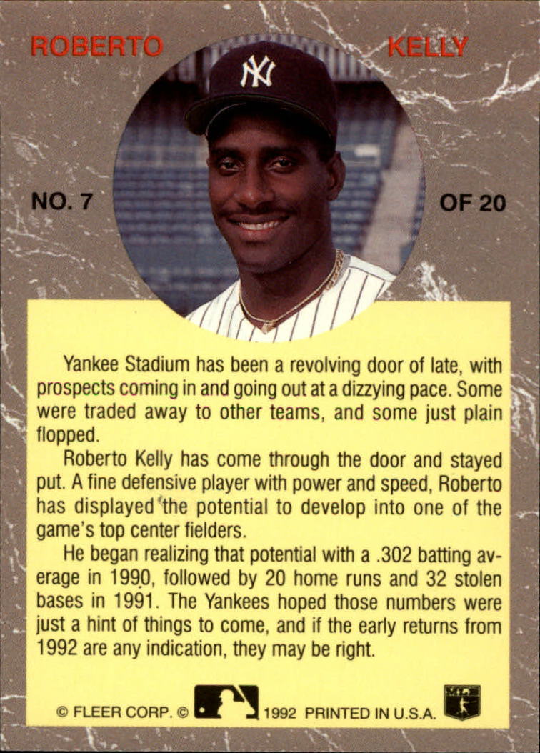 1992 Ultra All-Stars #7 Roberto Kelly back image