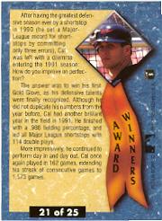 1992 Ultra Award Winners #21B Cal Ripken COR back image