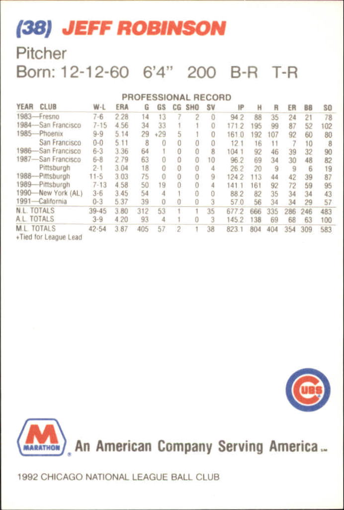 B6472- 1992 Cubs Marathon Baseball Card #s 1-49 You Pick- 15+ FREE US SHIP - Picture 11 of 50