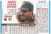1992 Donruss Previews #2 Barry Bonds back image