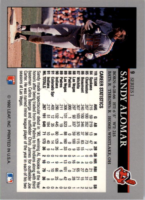 A8003- 1992 Leaf Baseball Card #s 1-200 +Rookies -You Pick- 15+ FREE US SHIP - Picture 19 of 395