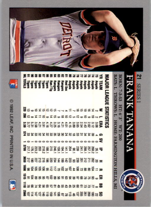 A8003- 1992 Leaf Baseball Card #s 1-200 +Rookies -You Pick- 15+ FREE US SHIP - Picture 41 of 395