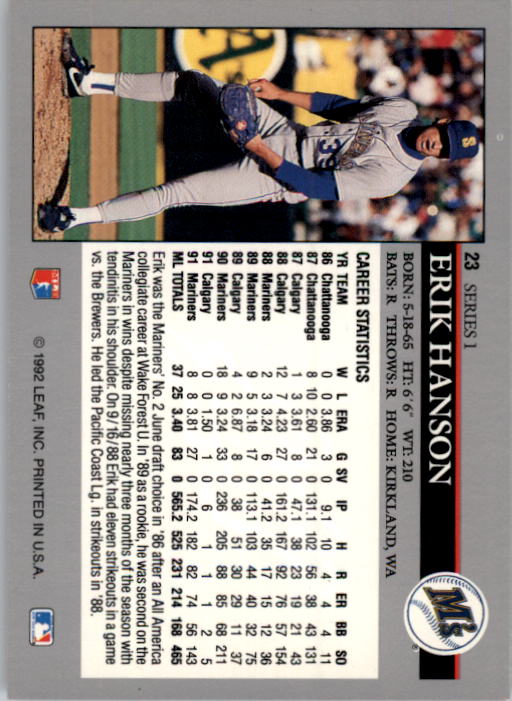 A8003- 1992 Leaf Baseball Card #s 1-200 +Rookies -You Pick- 15+ FREE US SHIP - Picture 45 of 395