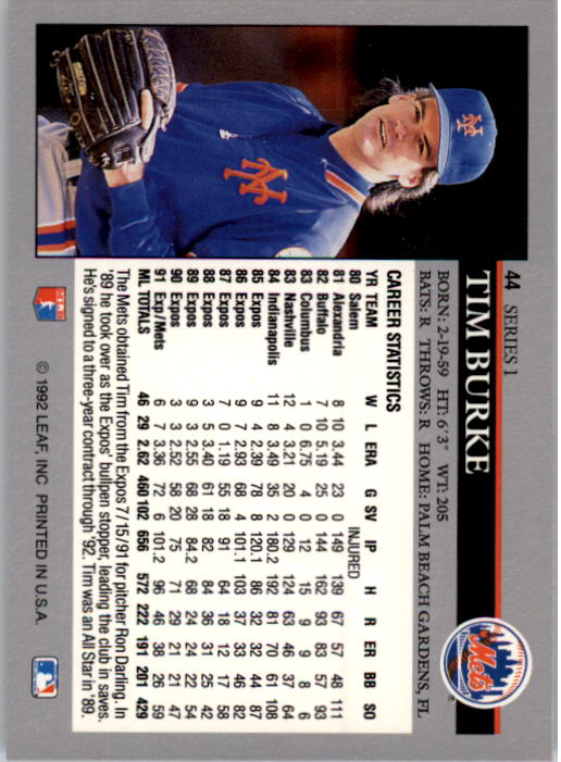 A8003- 1992 Leaf Baseball Card #s 1-200 +Rookies -You Pick- 15+ FREE US SHIP - Picture 85 of 395