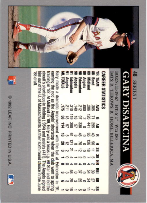A8003- 1992 Leaf Baseball Card #s 1-200 +Rookies -You Pick- 15+ FREE US SHIP - Picture 93 of 395