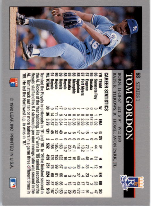 A8003- 1992 Leaf Baseball Card #s 1-200 +Rookies -You Pick- 15+ FREE US SHIP - Picture 131 of 395