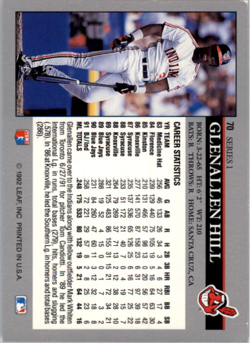 A8003- 1992 Leaf Baseball Card #s 1-200 +Rookies -You Pick- 15+ FREE US SHIP - Picture 135 of 395