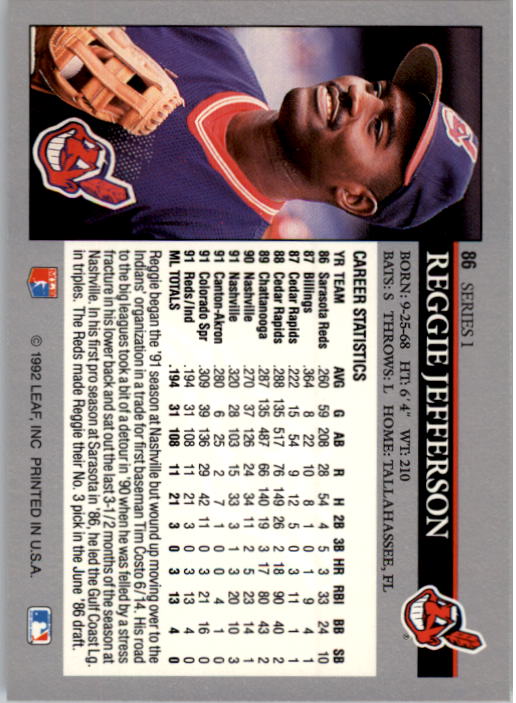 A8003- 1992 Leaf Baseball Card #s 1-200 +Rookies -You Pick- 15+ FREE US SHIP - Picture 167 of 395