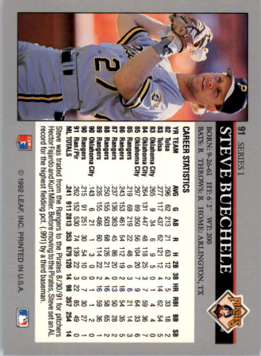 A8003- 1992 Leaf Baseball Card #s 1-200 +Rookies -You Pick- 15+ FREE US SHIP - Picture 177 of 395