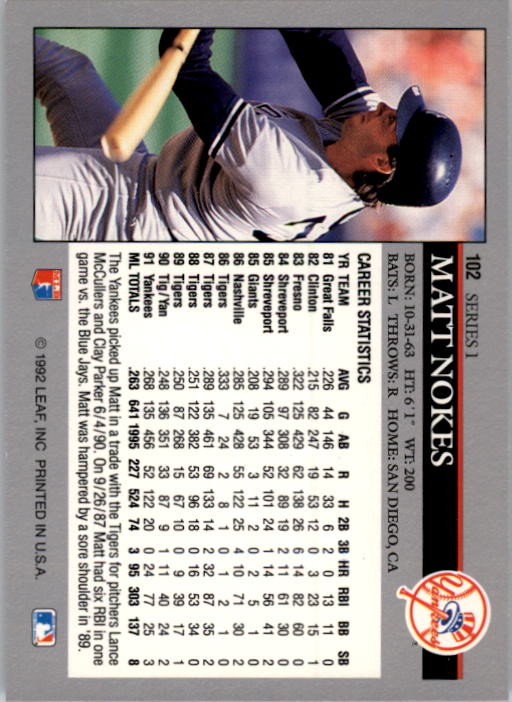 Sports Card Back
