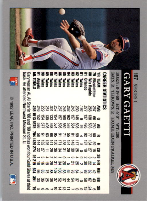 A8003- 1992 Leaf Baseball Card #s 1-200 +Rookies -You Pick- 15+ FREE US SHIP - Picture 209 of 395