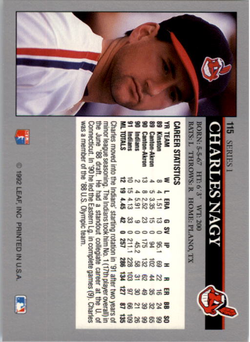A8003- 1992 Leaf Baseball Card #s 1-200 +Rookies -You Pick- 15+ FREE US SHIP - Picture 225 of 395
