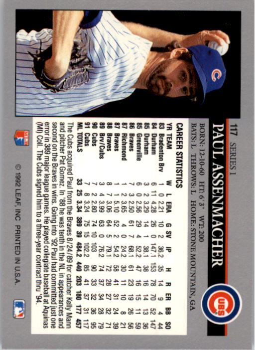 Sports Card Back