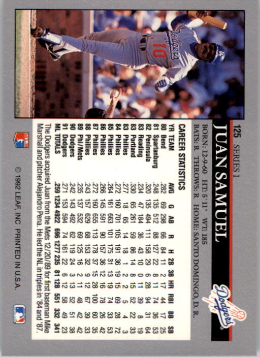 A8003- 1992 Leaf Baseball Card #s 1-200 +Rookies -You Pick- 15+ FREE US SHIP - Picture 245 of 395