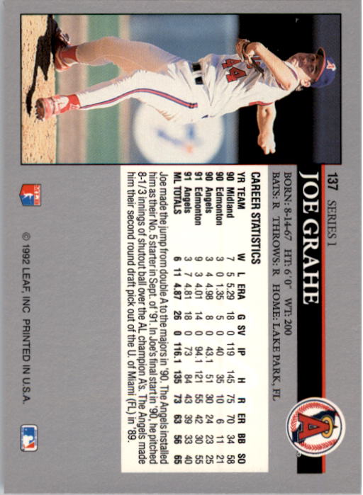 A8003- 1992 Leaf Baseball Card #s 1-200 +Rookies -You Pick- 15+ FREE US SHIP - Picture 269 of 395
