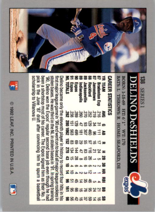 A8003- 1992 Leaf Baseball Card #s 1-200 +Rookies -You Pick- 15+ FREE US SHIP - Picture 271 of 395