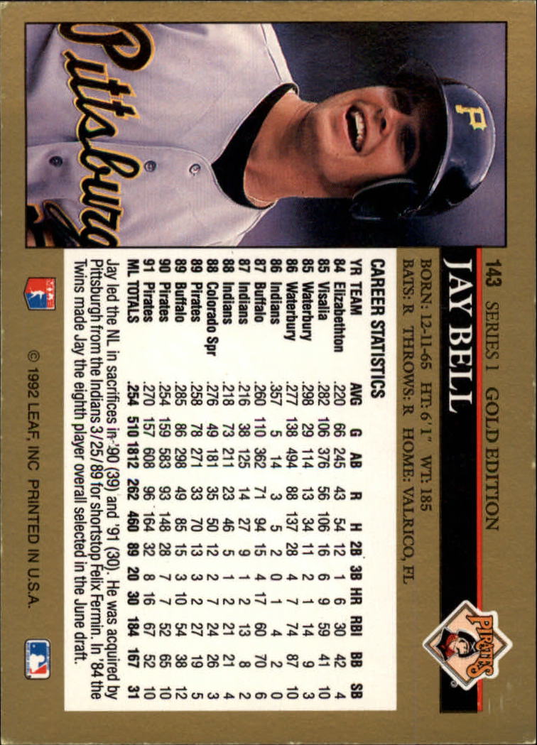 A8003- 1992 Leaf Baseball Card #s 1-200 +Rookies -You Pick- 15+ FREE US SHIP - Picture 281 of 395
