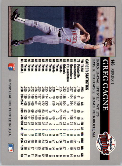 A8003- 1992 Leaf Baseball Card #s 1-200 +Rookies -You Pick- 15+ FREE US SHIP - Picture 287 of 395