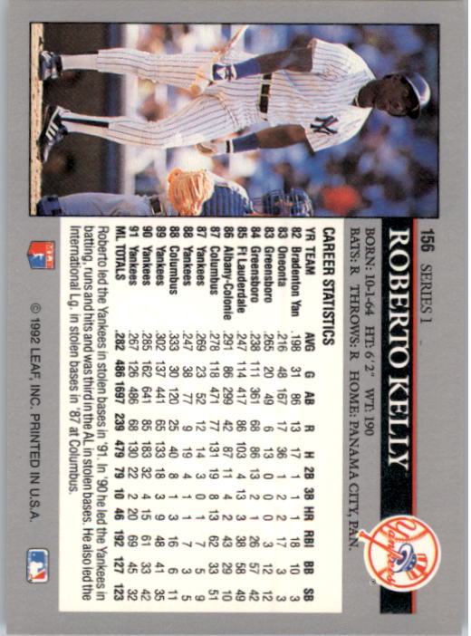 A8003- 1992 Leaf Baseball Card #s 1-200 +Rookies -You Pick- 15+ FREE US SHIP - Picture 307 of 395
