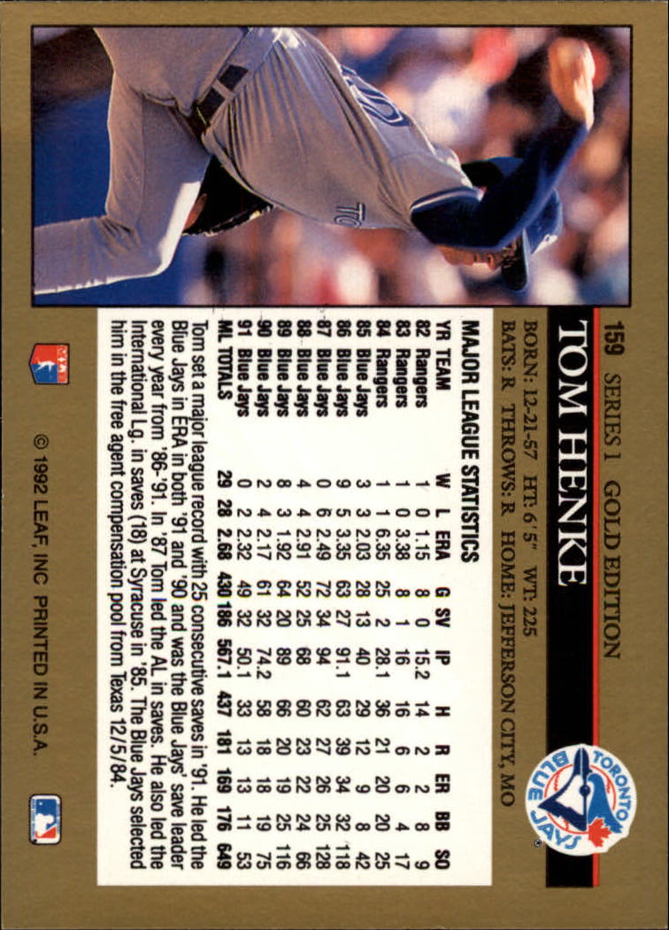 A8003- 1992 Leaf Baseball Card #s 1-200 +Rookies -You Pick- 15+ FREE US SHIP - Picture 313 of 395