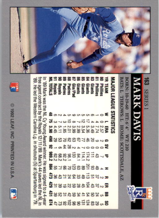 A8003- 1992 Leaf Baseball Card #s 1-200 +Rookies -You Pick- 15+ FREE US SHIP - Picture 321 of 395