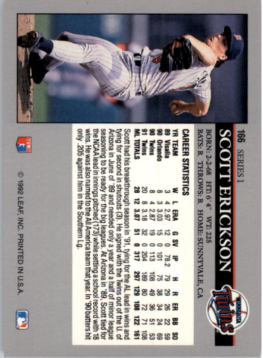 A8003- 1992 Leaf Baseball Card #s 1-200 +Rookies -You Pick- 15+ FREE US SHIP - Picture 327 of 395