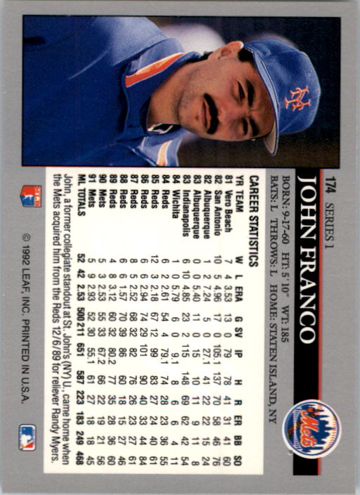 A8003- 1992 Leaf Baseball Card #s 1-200 +Rookies -You Pick- 15+ FREE US SHIP - Picture 343 of 395