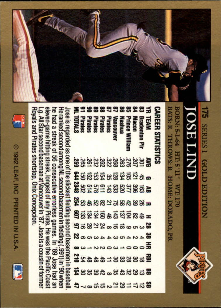 A8003- 1992 Leaf Baseball Card #s 1-200 +Rookies -You Pick- 15+ FREE US SHIP - Picture 345 of 395