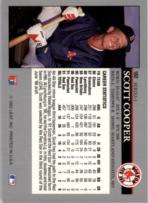 A8003- 1992 Leaf Baseball Card #s 1-200 +Rookies -You Pick- 15+ FREE US SHIP - Picture 359 of 395