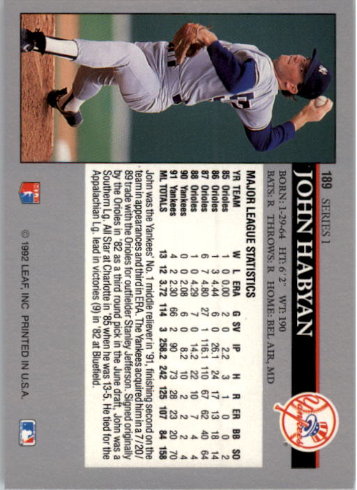 A8003- 1992 Leaf Baseball Card #s 1-200 +Rookies -You Pick- 15+ FREE US SHIP - Picture 373 of 395