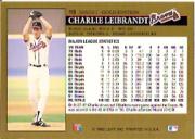 1992 Leaf Black Gold #113 Charlie Leibrandt back image