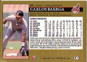 1992 Leaf Black Gold #202 Carlos Baerga back image