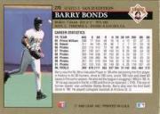1992 Leaf Black Gold #275 Barry Bonds back image