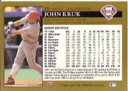1992 Leaf Black Gold #313 John Kruk back image