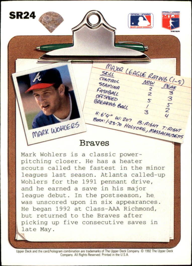 1992 Upper Deck Baseball Scouting Report Insert Singles - You Choose - Bild 48 von 50