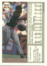 1992 Front Row Thomas #3 Frank Thomas/Auburn Career Stats back image