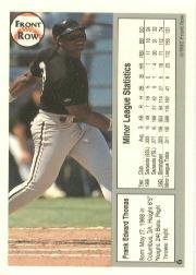 1992 Front Row Thomas #6 Frank Thomas/Minor League Stats back image