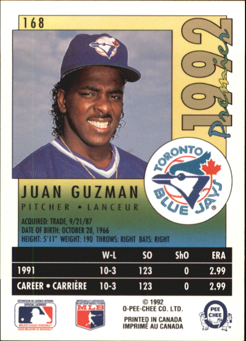  1992 Donruss Baseball Card #534 Juan Guzman