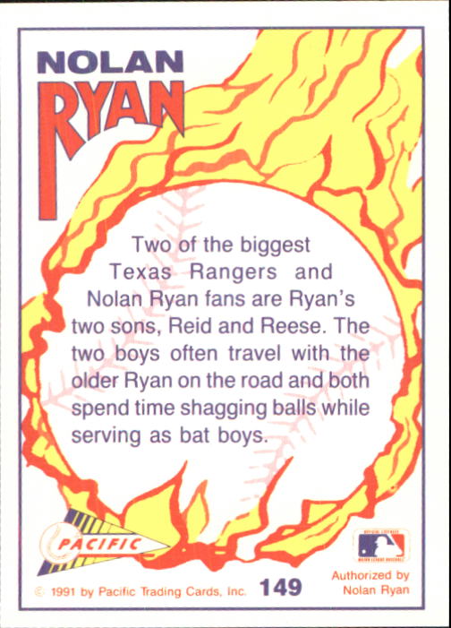 1992 Pacific Ryan Texas Express II #149 Nolan Ryan/Reese Ryan back image