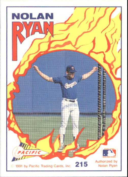 1992 Pacific Ryan Texas Express II #215 Nolan Ryan/Another Day's Work back image